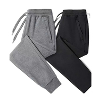 Pantalon de jogging pour homme grande taille, nouveau design, décontracté, en toile noire, taille haute élastique, délavage foncé, respirant et séchage rapide, vente en gros