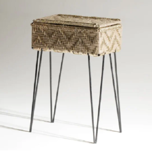 Precio barato de alta calidad Rectangular tejido a mano pierna de hierro cesta de yute caja de almacenamiento con tapa cesta de mimbre almacenamiento para juguetes libros - Product Image 2