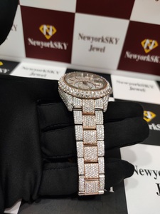 Reloj de diamante de moissanita con esfera grande de 41MM con diseño clásico, reloj de pulsera de movimiento automático personalizado - Product Image 3