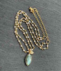 Pendentif en pierre précieuse Labradorite fait main en métal laiton 8 à 16mm en forme de poire Designer tendance Bijoux faits à la main pour cadeau d'anniversaire et elle - Product Image 4