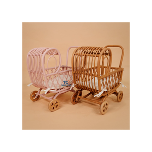 Venta al por mayor de lujo ecológico flexible natural hecho a mano cochecito de bebé de ratán por Thanh Cong Craft de Vietnam - Product Image 1