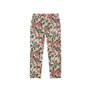 Women <b>Vintage</b>-Inspired Floral Print <b>Trousers</b> - Soft and Lightweight Pants with Retro Flower Pattern, Ideal for Women - Product Image 1
