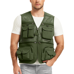 Gilet de pêche streetwear pour homme, impression de logo personnalisée, haute respirabilité, look décontracté, gilet de pêche pour homme - Product Image 5