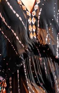 Empate tinte Casual manga corta suelta mujeres equipado Mini longitud corta Casual de mujer Casual vestidos - Product Image 2