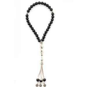 Collection Premium de chapelet et de tapis de prière en pierre d'onyx, 33 pièces - Product Image 1