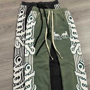 Ensemble de survêtements en coton épais avec logo personnalisé pantalons de survêtement respirants et surdimensionnés à broderie intégrale pour l'hiver grande taille - Product Image 3