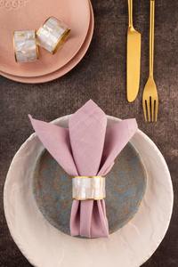 Rond de serviette en nacre fait à la main de la meilleure qualité, élégant anneau rond en laiton pour la décoration de fête et de mariage stocké à des prix compétitifs - Product Image 6