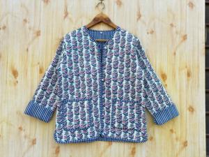 เสื้อแจ็กเก็ตผ้าคอตตอนลายดอกไม้สำหรับผู้หญิงใส่ได้ทุกฤดูเป็นมิตรต่อสิ่งแวดล้อมแบบกลับด้านได้สไตล์อินเดียระบายอากาศได้ดี - Product Image 3