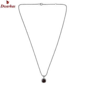 Fabricant fournisseur tendance 925 argent sterling grenat CZ multi-pierre pendentif collier bijoux - Product Image 2