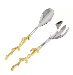 Serveur de salade en laiton de qualité artisanale Top qualité décor à la maison vente chaude en laiton rond cuillère de service en acier - Product Image 4