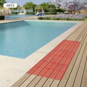 Carrelage Moderne à Emboîtement de 12x12 Pouces, Finition Grain de Bois Lisse, Facile à Cliquer, pour Piscine Extérieure, Salle de Bains, Patio, Garage, 25 Pièces - Product Image 1