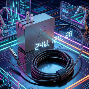 Caricabatterie 24W 12V 2A per Microsoft Surface, Alimentatore in Lega di Alluminio con Funzione PD, Uscita SCP 5V/1A, Compatibile EU/US/UK - Product Image 6