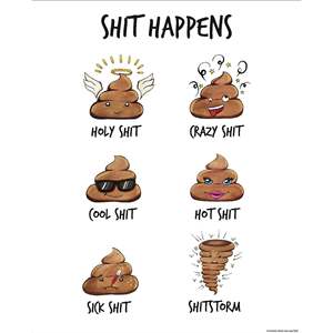 Affiche au design abstrait moderne 'Shit Happens' par Madeleine - Product Image 2