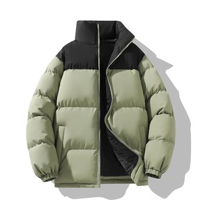 Doudoune d'hiver décontractée intelligente pour hommes avec col mandarin et logo à l'avant Capuche ajustable imperméable Manteaux bouffants compressibles légers - Product Image 3