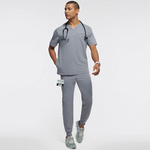 Tenues médicales à manches courtes en tissu tissé de haute qualité, séchage rapide, respirantes, pour l'été, uniformes médicaux pour hommes - Product Image 1