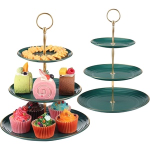 Stainless Steel And <b>Crystals</b> Elegant And Sturdy Metal Cake <b>Stand</b> Perfect for Weddings, Parties, And Dessert Displays Durable - Product Image 2