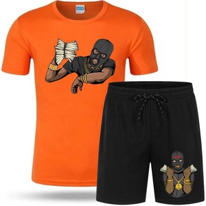 Venta al por mayor de alta calidad casual de verano de los hombres animados impresos deporte corto chándales hombre de verano corto y camiseta - Product Image 6