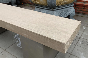 Banco de hormigón moderno para exteriores y patas de silla X de madera, tamaño personalizado, duradero y resistente al agua para parques - Product Image 2