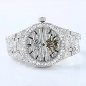 Montre diamant imperméable de qualité exportée pour hommes montre diamant moissanite cultivée en laboratoire pour tenue décontractée montre pour unisexe - Product Image 2