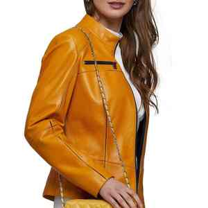 Chaqueta de cuero genuino para mujer de la mejor calidad, chaqueta de cuero de invierno para mujer, nueva chaqueta de cuero hecha a medida para mujer 2025 - Product Image 4
