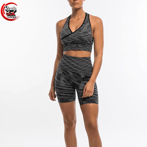 ชุดเล่นโยคะของผู้หญิงชุดกางเกงขาสั้นผ้ารีไซเคิลสำหรับเล่นฟิตเนสเล่นกีฬาเอวสูงออกแบบได้ตามต้องการ - Product Image 6