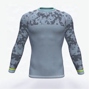 Rash Guard chemise UV/SPF chemise de compression à manches courtes personnalisé hommes à manches longues Rash Guard Compression Gym Wear - Product Image 1