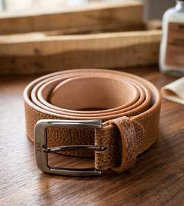 Ceinture plate réglable en cuir véritable de vachette, texture tressée, boucle en acier, motif uni, pour tenue de travail de luxe - Product Image 1