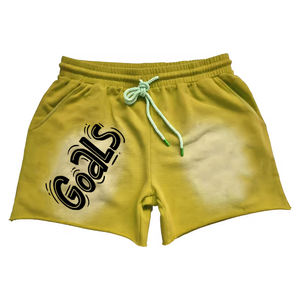 Shorts streetwear délavés à l'acide pour hommes, en coton personnalisé 260 280 300 GSM, ourlet brut, cordon de serrage, style vintage - Product Image 1