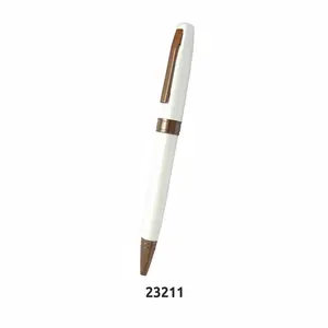 قلم KML CT أبيض عالي الجودة مع أسطوانة بيضاء اللون وآلية كتابة على شكل نقطة كروية لكتابة سلسة