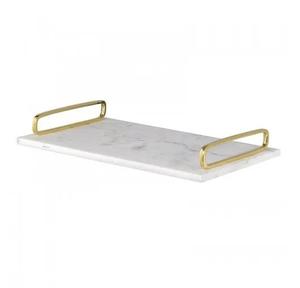 Bandeja de desayuno de utensilios de cocina de restaurante de precio barato en bandeja de servicio de forma rectangular de color blanco de mármol a precios asequibles - Product Image 3