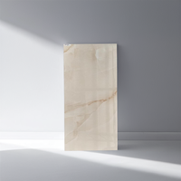 Carreaux de sol en porcelaine haute brillance 600x1200mm, style moderne et luxueux, Aesenia Onyx Beige avec texture imitation marbre