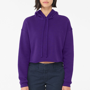Sudadera corta para mujer con logotipo personalizado, sudadera corta de forro polar premium, nuevo diseño, proveedor mayorista - Product Image 1