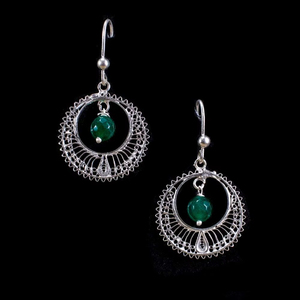 Pendientes Chandbali Verdes de Alta Calidad, Hechos a Mano, Brillantes, Elegantes, Accesorios de Joyería de Moda India - Product Image 1