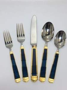 Ensemble de couverts faits à la main en résine avec poignées en métal poli miroir idéal pour restaurant, mariage, cuisine, nourriture, cuillère - Product Image 2