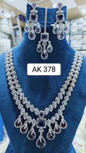 Women's Stylish Brass Jewelry <b>Set</b> with American Diamonds Luxury <b>Necklace</b> & Earrings Perfect Gift for <b>Weddings</b> and Parties - Product Image 4