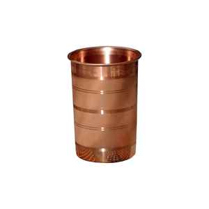 Vaso de Cobre Puro de 300 ml, Martillado, Liso, para Beber, Vaso de Agua Tradicional de Cobre - Product Image 1