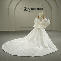 Robe de mariée sirène ajustée Jancember GT26003 avec col bateau, sequins et traîne