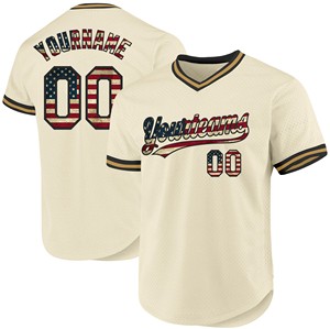 Maillot de baseball authentique vintage pour uniformes rétro, 100 % polyester, imprimé par transfert thermique, col en V, respirant - Product Image 1