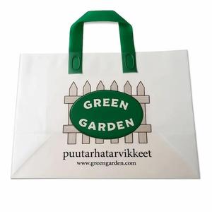 Sacs de courses en plastique avec logo personnalisé, écologiques, avec soufflet inférieur, poignée souple, longue poignée, matériau durable - Product Image 3
