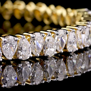Pulsera de diamantes en forma de pera cultivada en laboratorio de oro de 14 quilates, mujer de lujo - Product Image 3