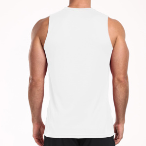 Logotipo personalizado negro acanalado suelto ajuste lado abierto corte bajo gimnasio Chaleco de talla grande hombre correr músculo camiseta sin mangas - Product Image 3
