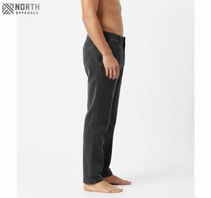 กางเกงกีฬาขายาวแบบเรโทรสำหรับผู้ชายกางเกงเอวตรงเอวยางยืดทำจากผ้าขนสัตว์ทรงหลวมลำลอง - Product Image 3