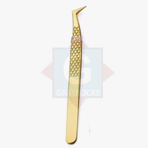 Pince à cils en acier inoxydable de marque privée avec logo personnalisé - Product Image 3