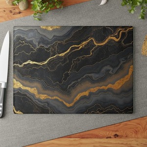 Planche à découper en marbre de luxe avec une finition élégante et élégante parfaite pour servir des plateaux de charcuterie, des desserts et des planches à fromage - Product Image 5