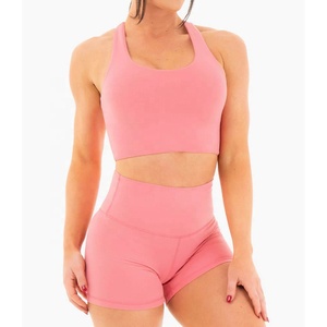 Fitness Gym Workout Sets Mujeres Trajes de 2 piezas Pantalones cortos de Yoga de cintura alta Running Sports Bra Booty Set 2026 - Product Image 4