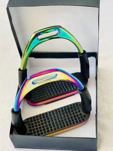 Étriers de sécurité pour l'équitation de qualité supérieure, couleur arc-en-ciel brillante, flexibles, antidérapants, protection de la cheville, équipement équestre - Product Image 4