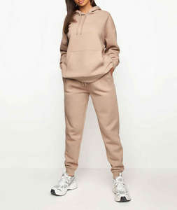 Haute qualité Streetwear pantalons de survêtement à capuche deux pièces ensembles de vêtements de sport pour femmes taille haute sport survêtement de course - Product Image 4