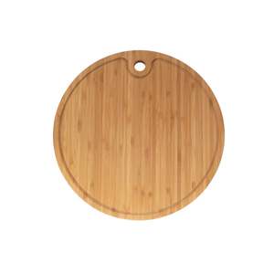 Round Natural Finish Eco-Friendly Lightweight 1.5cm Thick Bamboo Wood Chopping Board for Vegetable and <b>Butcher</b> Kitchen Use - Product Image 1