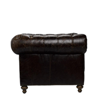 Fauteuil Chesterfield classique en cuir véritable, siège inclinable individuel, mobilier moderne pour salon, pieds en bois, pivotant et pliable