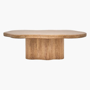Mesa de Comedor de Madera de Acacia Rústica con Acabado Marrón, Diseño Único Hecho a Mano, Forma Irregular, Resistente y Duradera para el Hogar - Product Image 3